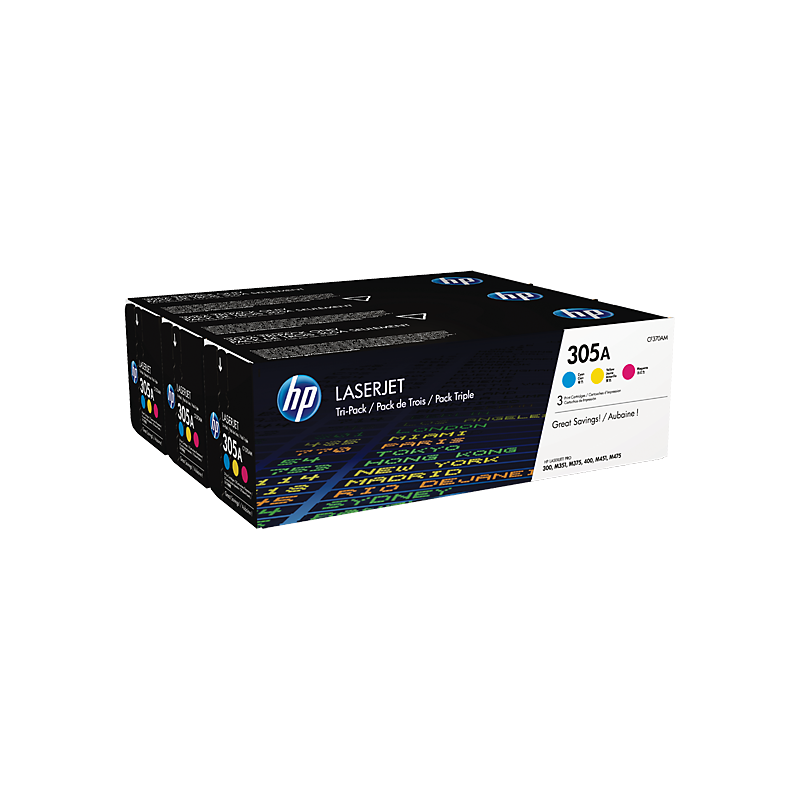 HP kassett No.305A Multipack (CF370AM) (CE411+CE412+CE413)