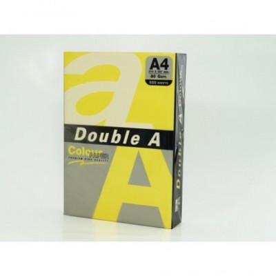 Värvilised paberid Double A, 80g, A4, 500 lehte, Lemon